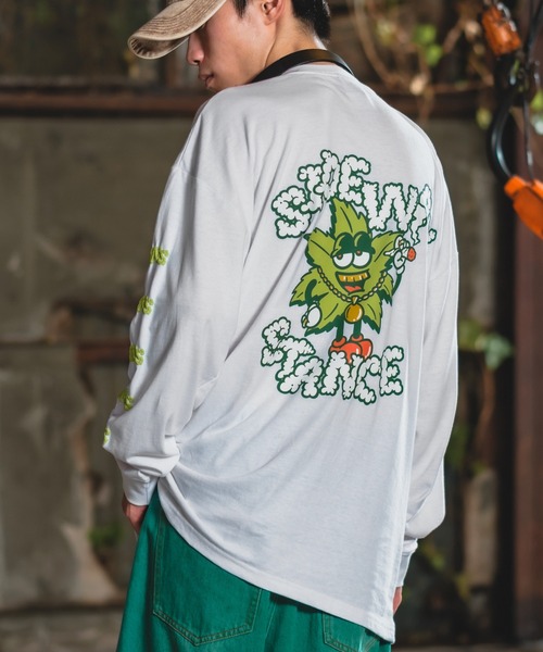 En serio TOKYO(エンソリオトーキョー)の「【SIDEWAYSTANCE】リーフ長袖Tシャツ(Tシャツ/カットソー・メンズ・パープル/ブラック系1/ホワイト系1/グレー系/イエロー系・MEDIUM/X-LARGE/LARGE/SMALL)」の8枚目の写真