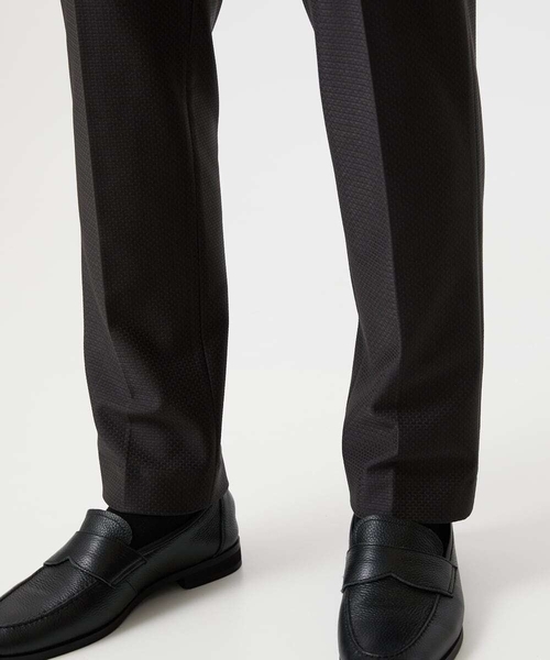 MICHEL KLEIN HOMME   （ミッシェルクランオム）の「トリコットストレッチスラックスパンツ（スラックス・メンズ・ネイビー/ダークグレー・MEDIUM/LARGE/X-LARGE）」の4枚目の写真