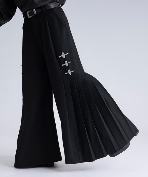 Ellno Loset(エルノロゼット)の「2WAYファイヤーマンバックルワイドパンツ/SETUP対応(その他パンツ・メンズ・ブラック/ブルーグレー/チャコールグレー・X-SMALL/SMALL/MEDIUM/LARGE)」の20枚目の写真