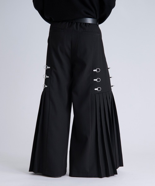 Ellno Loset(エルノロゼット)の「2WAYファイヤーマンバックルワイドパンツ/SETUP対応(その他パンツ・メンズ・ブラック/ブルーグレー/チャコールグレー・X-SMALL/SMALL/MEDIUM/LARGE)」の10枚目の写真