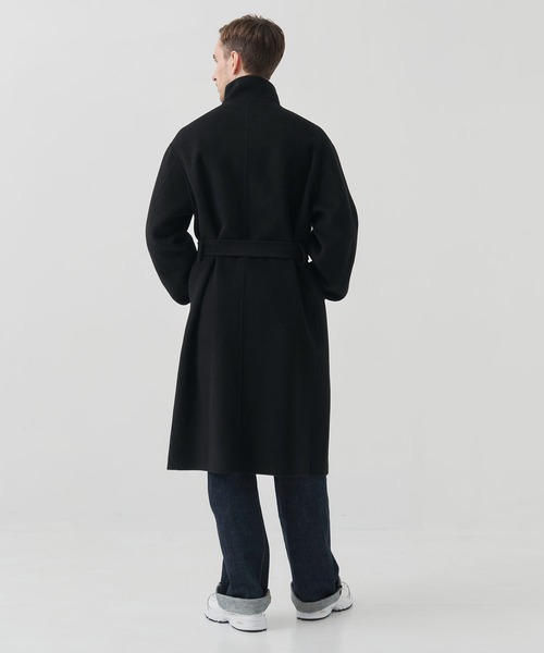 CASHMERE CASHMERE(カシミヤカシミヤ)の「【CASHMERE CASHMERE/カシミアカシミア】CASHMERE/SILK/WOOL STAND OVER COAT/2WAYスタンドコート(ステンカラーコート・メンズ・ダークネイビー/ブラック・44/48)」の10枚目の写真