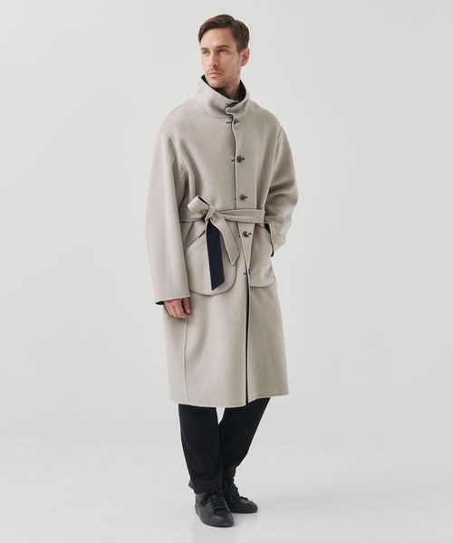 CASHMERE CASHMERE(カシミヤカシミヤ)の「【CASHMERE CASHMERE/カシミアカシミア】CASHMERE/SILK/WOOL STAND OVER COAT/2WAYスタンドコート(ステンカラーコート・メンズ・ダークネイビー/ブラック・44/48)」の18枚目の写真