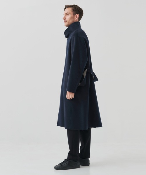CASHMERE CASHMERE(カシミヤカシミヤ)の「【CASHMERE CASHMERE/カシミアカシミア】CASHMERE/SILK/WOOL STAND OVER COAT/2WAYスタンドコート(ステンカラーコート・メンズ・ダークネイビー/ブラック・44/48)」の16枚目の写真