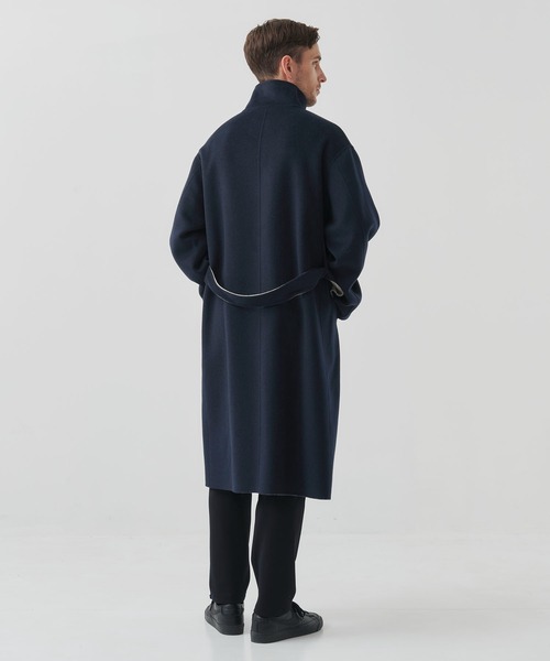 CASHMERE CASHMERE(カシミヤカシミヤ)の「【CASHMERE CASHMERE/カシミアカシミア】CASHMERE/SILK/WOOL STAND OVER COAT/2WAYスタンドコート(ステンカラーコート・メンズ・ダークネイビー/ブラック・44/48)」の17枚目の写真