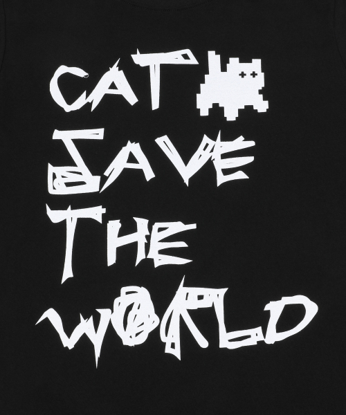 CATSAVETHEWORLD（キャットセーブザワールド）の「クロウグラフィティレタリングロングスリーブTシャツ（Tシャツ/カットソー・レディース・ブラック・FREE）」の4枚目の写真