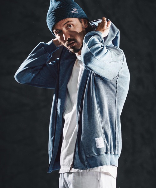 wjk reluxe（ダブルジェーケーリラックス）の「mpa4021-indigo waffle parka ダブルジップパーカー(WR26S-03)（パーカー・メンズ・ワンウォッシュ/インディゴブルー/ライトインディゴブルー・L/M/S）」の5枚目の写真