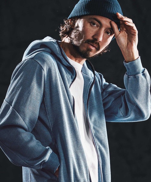wjk reluxe（ダブルジェーケーリラックス）の「mpa4021-indigo waffle parka ダブルジップパーカー(WR26S-03)（パーカー・メンズ・ワンウォッシュ/インディゴブルー/ライトインディゴブルー・L/M/S）」の6枚目の写真