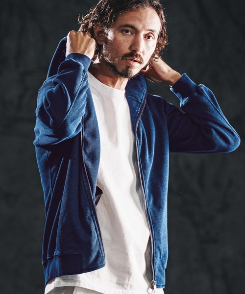 wjk reluxe（ダブルジェーケーリラックス）の「mpa4021-indigo waffle parka ダブルジップパーカー(WR26S-03)（パーカー・メンズ・ワンウォッシュ/インディゴブルー/ライトインディゴブルー・L/M/S）」の10枚目の写真