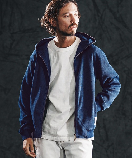 wjk reluxe（ダブルジェーケーリラックス）の「mpa4021-indigo waffle parka ダブルジップパーカー(WR26S-03)（パーカー・メンズ・ワンウォッシュ/インディゴブルー/ライトインディゴブルー・L/M/S）」の11枚目の写真