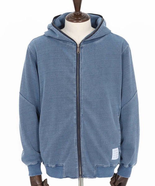 wjk reluxe（ダブルジェーケーリラックス）の「mpa4021-indigo waffle parka ダブルジップパーカー(WR26S-03)（パーカー・メンズ・ワンウォッシュ/インディゴブルー/ライトインディゴブルー・L/M/S）」の21枚目の写真
