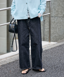ルーズストレートデニムパンツ
