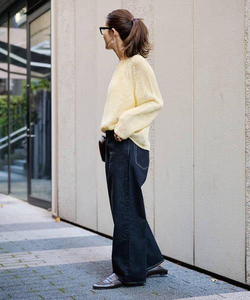 FRAMeWORK（フレームワーク）の「ルーズストレートデニムパンツ（デニムパンツ・レディース・ネイビー/ホワイト・36/38/40）」の6枚目の写真