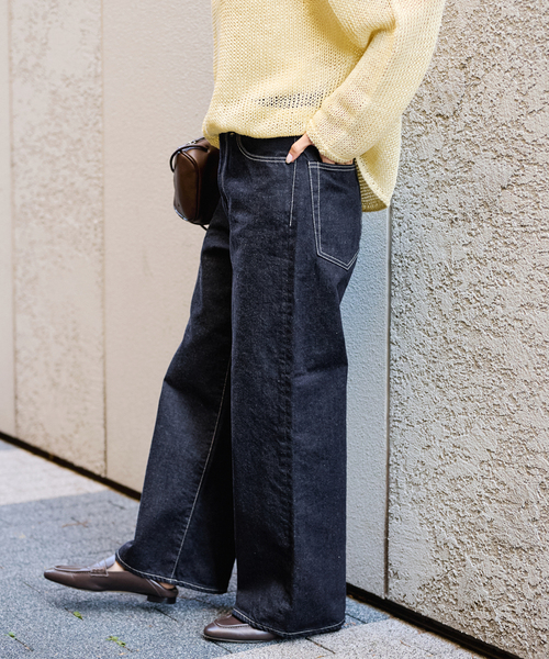 FRAMeWORK（フレームワーク）の「ルーズストレートデニムパンツ（デニムパンツ・レディース・ネイビー/ホワイト・36/38/40）」の10枚目の写真