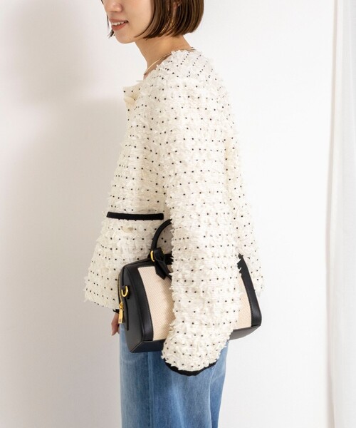 NOLLEY’S（ノーリーズ）の「45th limited editionフラッグカラミジャケット（ノーカラージャケット・レディース・ネイビー/オフホワイト・38/36）」の8枚目の写真