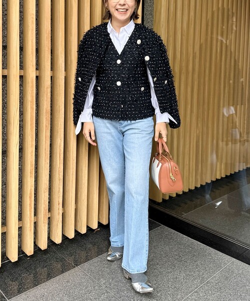 NOLLEY’S（ノーリーズ）の「45th limited editionフラッグカラミジャケット（ノーカラージャケット・レディース・ネイビー/オフホワイト・38/36）」の12枚目の写真