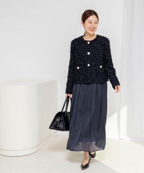 NOLLEY’S（ノーリーズ）の「45th limited editionフラッグカラミジャケット（ノーカラージャケット・レディース・ネイビー/オフホワイト・38/36）」の15枚目の写真