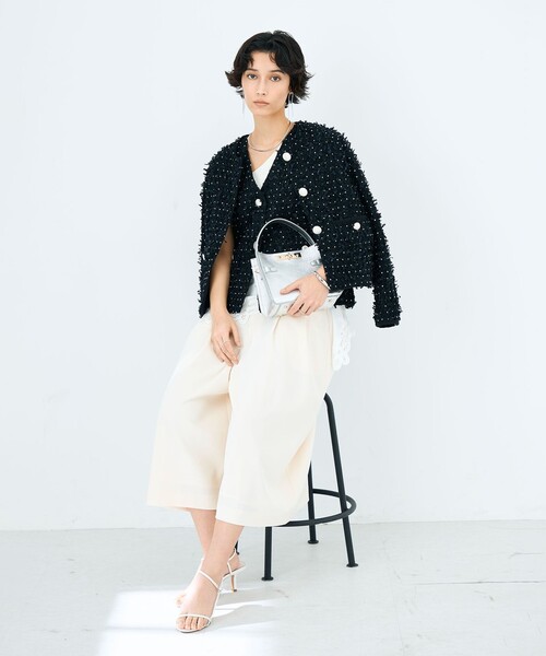 NOLLEY’S（ノーリーズ）の「45th limited editionフラッグカラミジャケット（ノーカラージャケット・レディース・ネイビー/オフホワイト・38/36）」の16枚目の写真