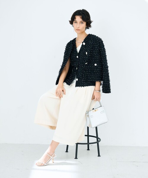 NOLLEY’S（ノーリーズ）の「45th limited editionフラッグカラミジャケット（ノーカラージャケット・レディース・ネイビー/オフホワイト・38/36）」の17枚目の写真