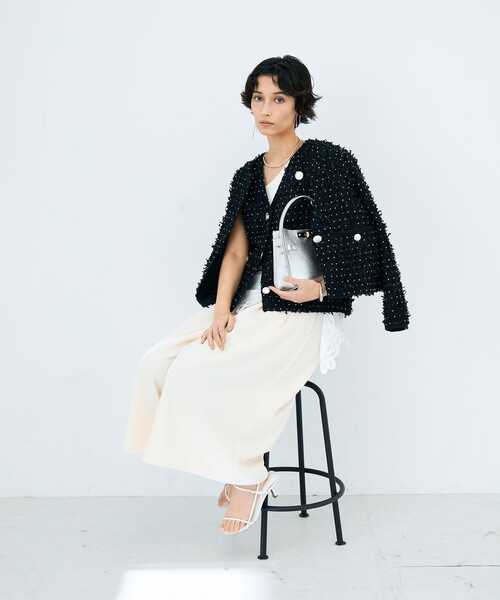 NOLLEY’S（ノーリーズ）の「45th limited editionフラッグカラミジャケット（ノーカラージャケット・レディース・ネイビー/オフホワイト・38/36）」の19枚目の写真