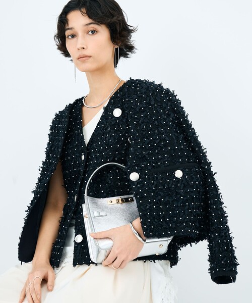 NOLLEY’S（ノーリーズ）の「45th limited editionフラッグカラミジャケット（ノーカラージャケット・レディース・ネイビー/オフホワイト・38/36）」の8枚目の写真