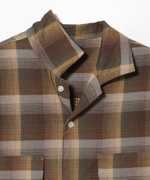 BEAMS HEART（ビームスハート）の「ダブルガーゼチェック オープンカラーシャツ（シャツ/ブラウス・メンズ・ブラウン・LARGE/SMALL）」の3枚目の写真