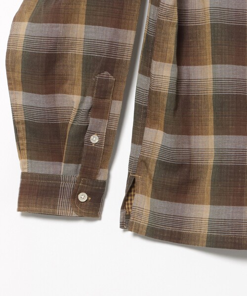 BEAMS HEART（ビームスハート）の「ダブルガーゼチェック オープンカラーシャツ（シャツ/ブラウス・メンズ・ブラウン・LARGE/SMALL）」の4枚目の写真