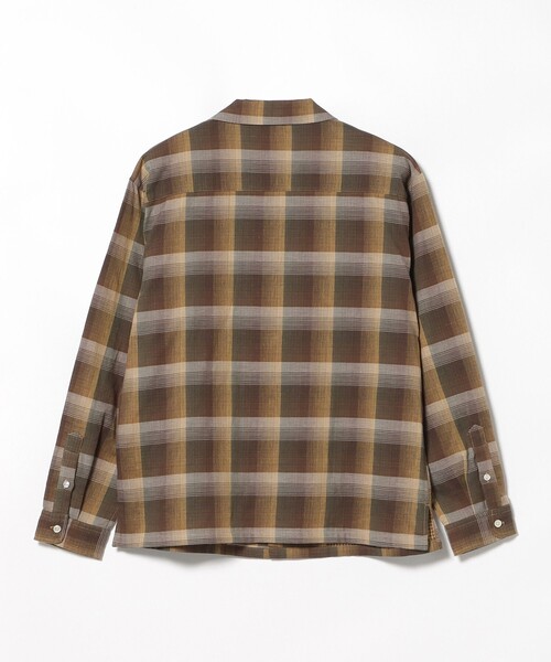 BEAMS HEART（ビームスハート）の「ダブルガーゼチェック オープンカラーシャツ（シャツ/ブラウス・メンズ・ブラウン・LARGE/SMALL）」の5枚目の写真