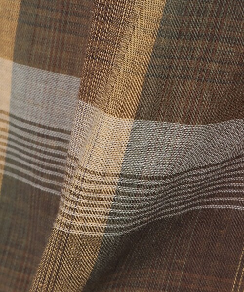 BEAMS HEART（ビームスハート）の「ダブルガーゼチェック オープンカラーシャツ（シャツ/ブラウス・メンズ・ブラウン・LARGE/SMALL）」の6枚目の写真