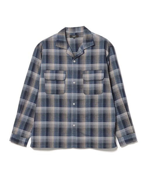 BEAMS HEART（ビームスハート）の「ダブルガーゼチェック オープンカラーシャツ（シャツ/ブラウス・メンズ・ブラウン・LARGE/SMALL）」の7枚目の写真