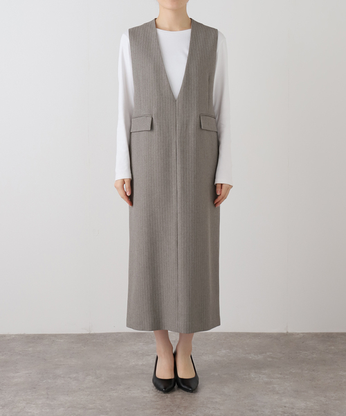 Spick & Span（スピックアンドスパン）の「《WEB限定 / 追加》ダブルクロスVネックワンピース（ワンピース・レディース・その他6/ブラック・36/38）」の13枚目の写真