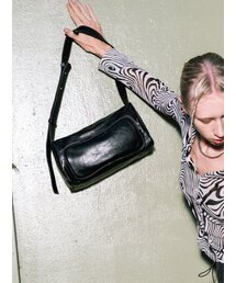 SEMICODE（セミコード）の「poster pocket bag - vintage black（ショルダーバッグ）」