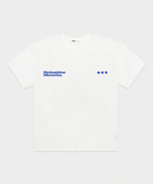 mydeepbluememories(マイディープブルーメモリーズ)の「Mm Symbol Logo T-Shirts (WHITE / BLUE)(Tシャツ/カットソー・レディース・ブルー・FREE)」の3枚目の写真