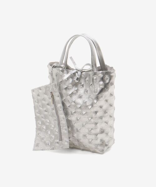 le.coeur blanc(ルクールブラン)の「MILLELA FIRENZE エンボス加工ミニトート(トートバッグ・レディース・シルバー・FREE)」の7枚目の写真