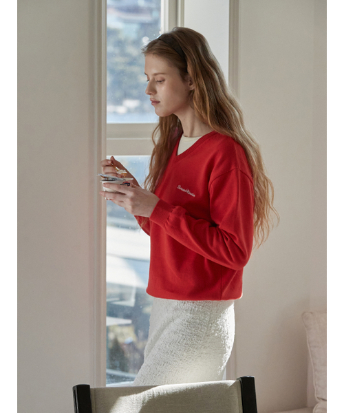 BEMUSE MANSION（ビミューズマンション）の「Bemuse V-neck knit - Red（ニット/セーター・レディース・その他・FREE）」の2枚目の写真