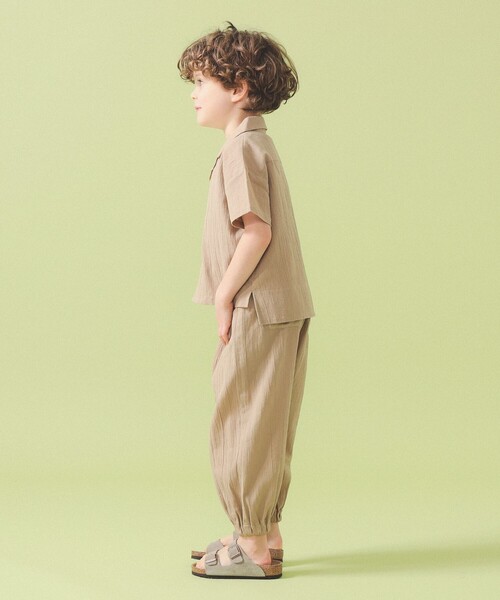 こども ビームス（コドモビームス）の「楊柳 開襟 シャツ 2026SS（90～140cm）（シャツ/ブラウス・キッズ・ベージュ/ネイビー・100/90/140/130/120/110）」の4枚目の写真