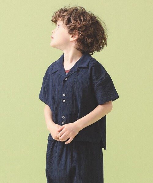 こども ビームス（コドモビームス）の「楊柳 開襟 シャツ 2026SS（90～140cm）（シャツ/ブラウス・キッズ・ベージュ/ネイビー・100/90/140/130/120/110）」の6枚目の写真