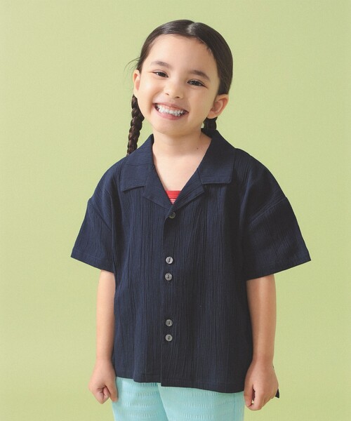 こども ビームス（コドモビームス）の「楊柳 開襟 シャツ 2026SS（90～140cm）（シャツ/ブラウス・キッズ・ベージュ/ネイビー・100/90/140/130/120/110）」の10枚目の写真