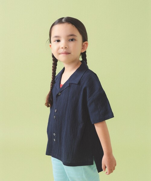 こども ビームス（コドモビームス）の「楊柳 開襟 シャツ 2026SS（90～140cm）（シャツ/ブラウス・キッズ・ベージュ/ネイビー・100/90/140/130/120/110）」の11枚目の写真