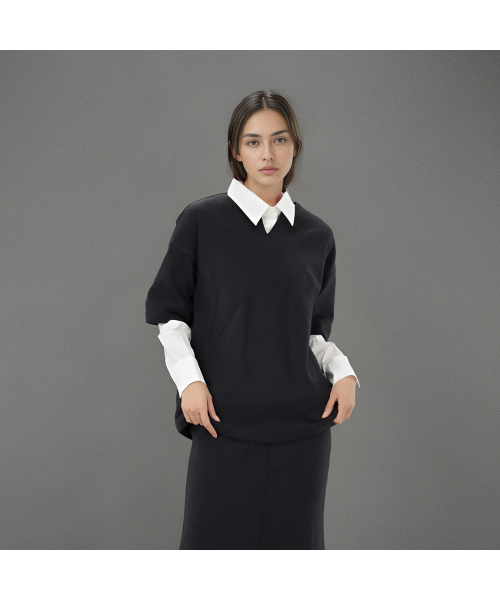 ACUD(アクド)の「Layering Volume T-shirt _Black(Tシャツ/カットソー・レディース・ブラック・FREE)」の1枚目の写真