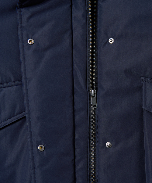 MUSINSA STANDARD WOMAN（ムシンサスタンダードウーマン）の「ウィメンズフェイクシアリングカラー パディングジャケット [ネイビー/クリーム]（ダウンジャケット/コート・レディース・その他・SMALL/MEDIUM/LARGE/X-SMALL）」の5枚目の写真