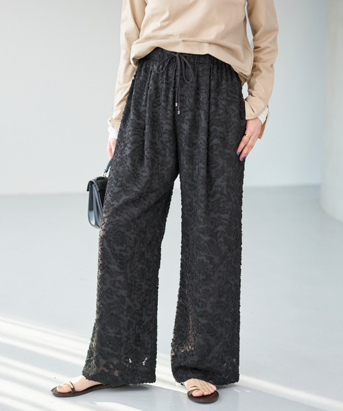 &エルシー　　ジャガードパンツ WEB限定》シアージャガードイージーパンツ（その他パンツ）｜Spick