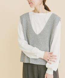 ITEMS URBANRESEARCH | ニットベスト×ボリュームスリーブカットソー(ベスト)