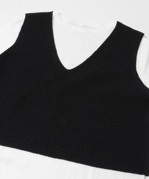 ITEMS URBANRESEARCH(アイテムズ アーバンリサーチ)の「ニットベスト×ボリュームスリーブカットソー(ベスト・レディース・ライトベージュ/グレー系その他/ブラック・FREE)」の18枚目の写真