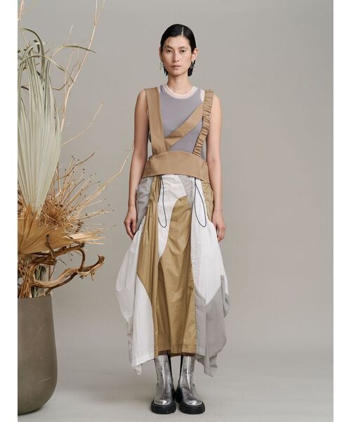WAVE PATCHWORK JUMPER SKIRT / ウェーブパッチワークジャンパー 