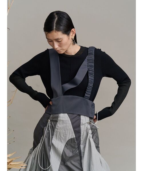 WAVE PATCHWORK JUMPER SKIRT / ウェーブパッチワークジャンパー