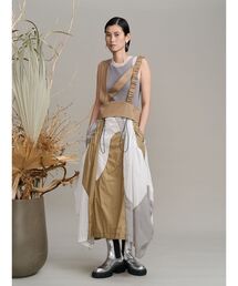 UN3D.（アンスリード）の「WAVE PATCHWORK JUMPER SKIRT   ウェーブパッチワークジャンパースカート（ジャンパースカート）」