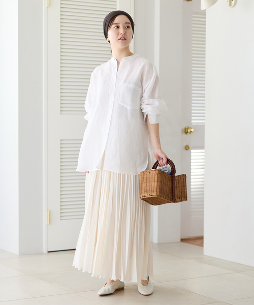 IENA（イエナ）の「シアーメッシュプリーツスカート（スカート・レディース・アイボリー/キャメル・36/38）」の14枚目の写真