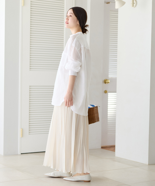 IENA（イエナ）の「シアーメッシュプリーツスカート（スカート・レディース・アイボリー/キャメル・36/38）」の15枚目の写真