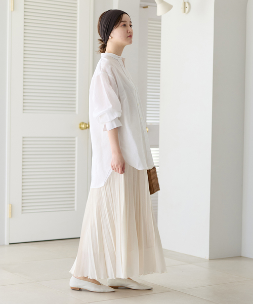 IENA（イエナ）の「シアーメッシュプリーツスカート（スカート・レディース・アイボリー/キャメル・36/38）」の17枚目の写真