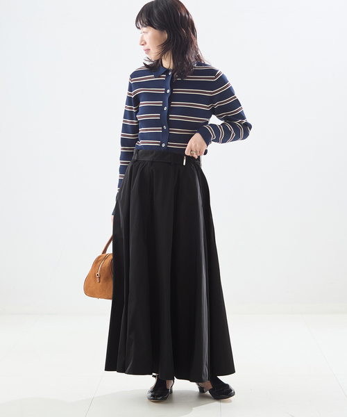 journal standard L'essage（ジャーナルスタンダードレサージュ）の「TAFTAフレアスカート（スカート・レディース・ブラック・36/38）」の2枚目の写真